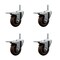 Service Caster 35 Inch High Temp Glass Filled Nylon 58 Inch Stem Caster Set with Total Lock Brake SCC-TSTTL20S3514-GFNSHT-58212-4 - alternate 1
